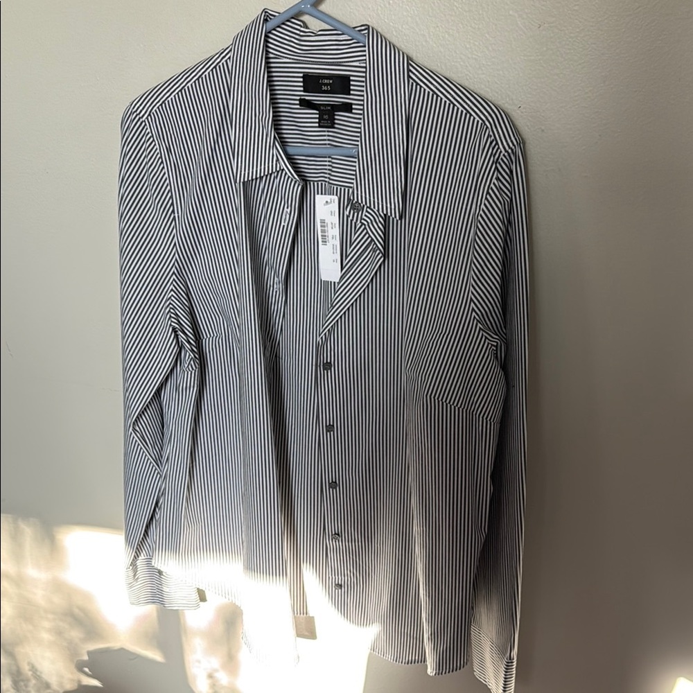 J.Crew Black and White Striped Shirt - Picture 2 of 3